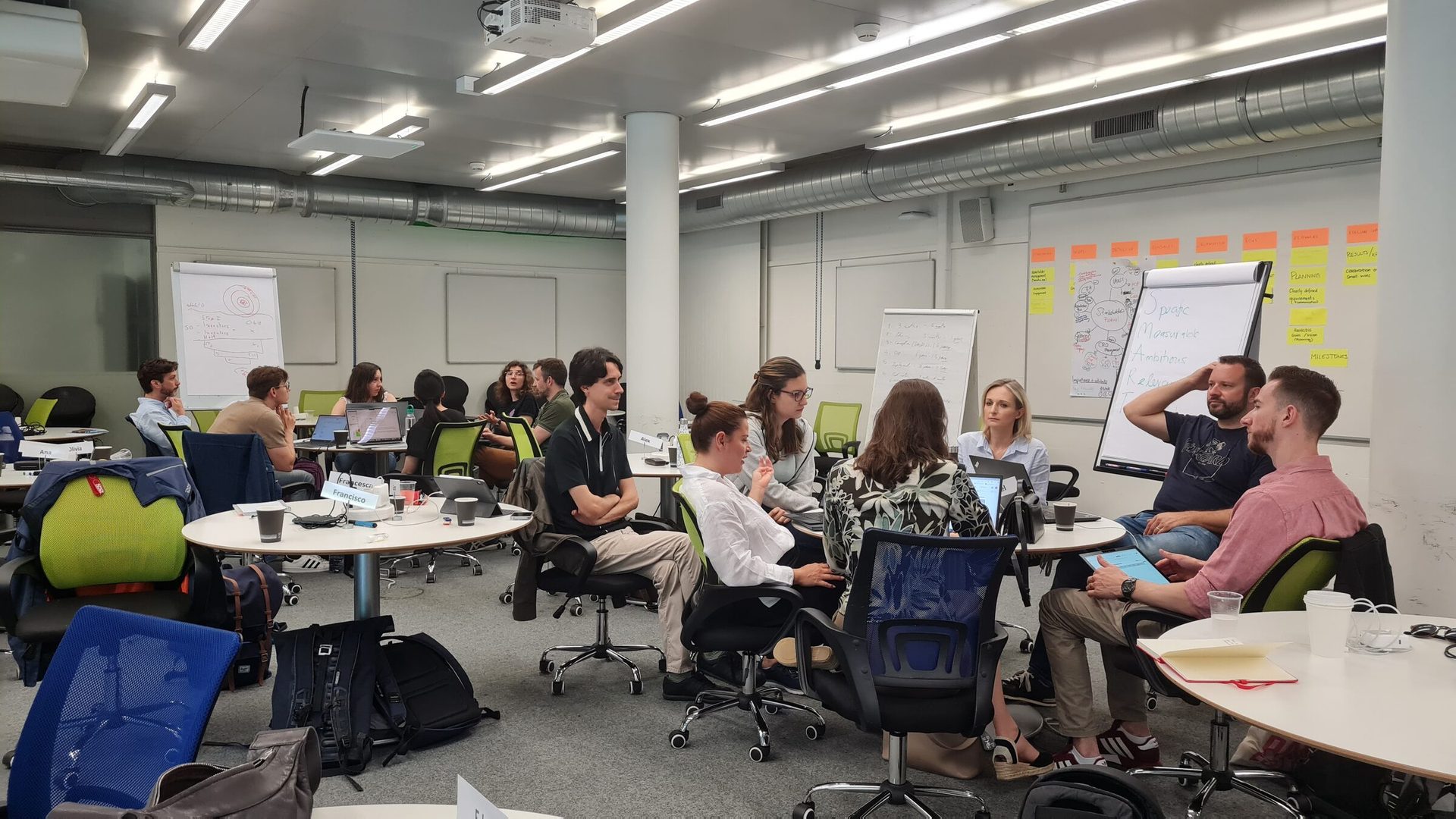 Participants of the EPFL CAS in Management of Life Sciences during a collaborative workshop session